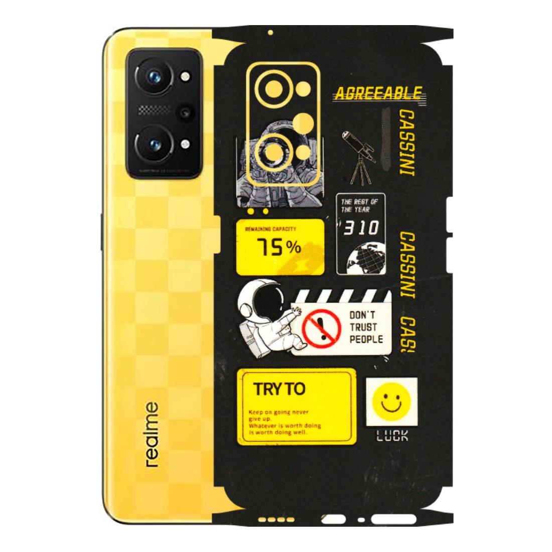 Realme Phone Skins (All Models) - Black Cassini - 3D Embossed Finish (L-161) Realme GT Neo 3T