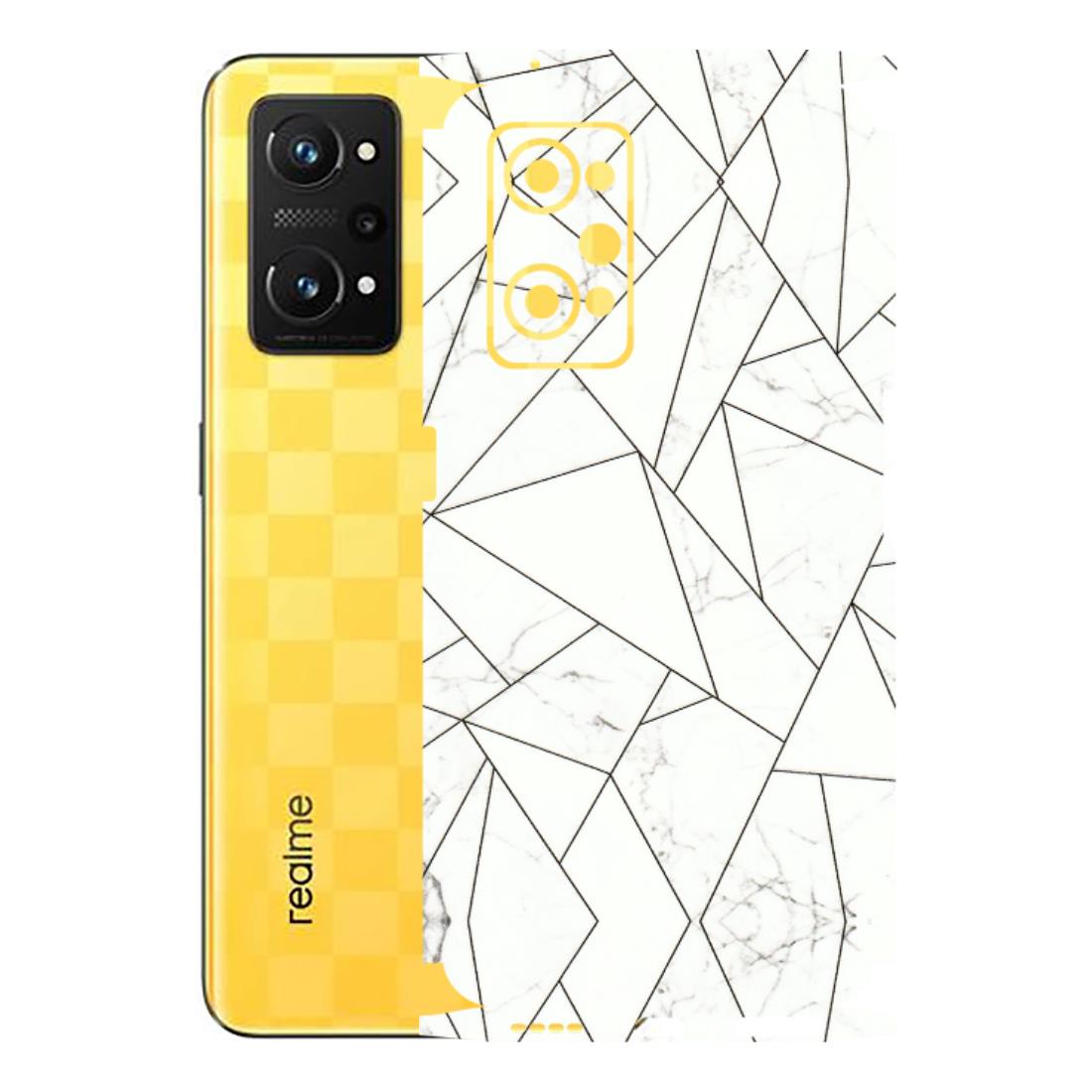 Realme Phone Skins (All Models) - Luxury White Marble Effect - 3D Embossed Finish (L-168) Realme GT Neo 3T