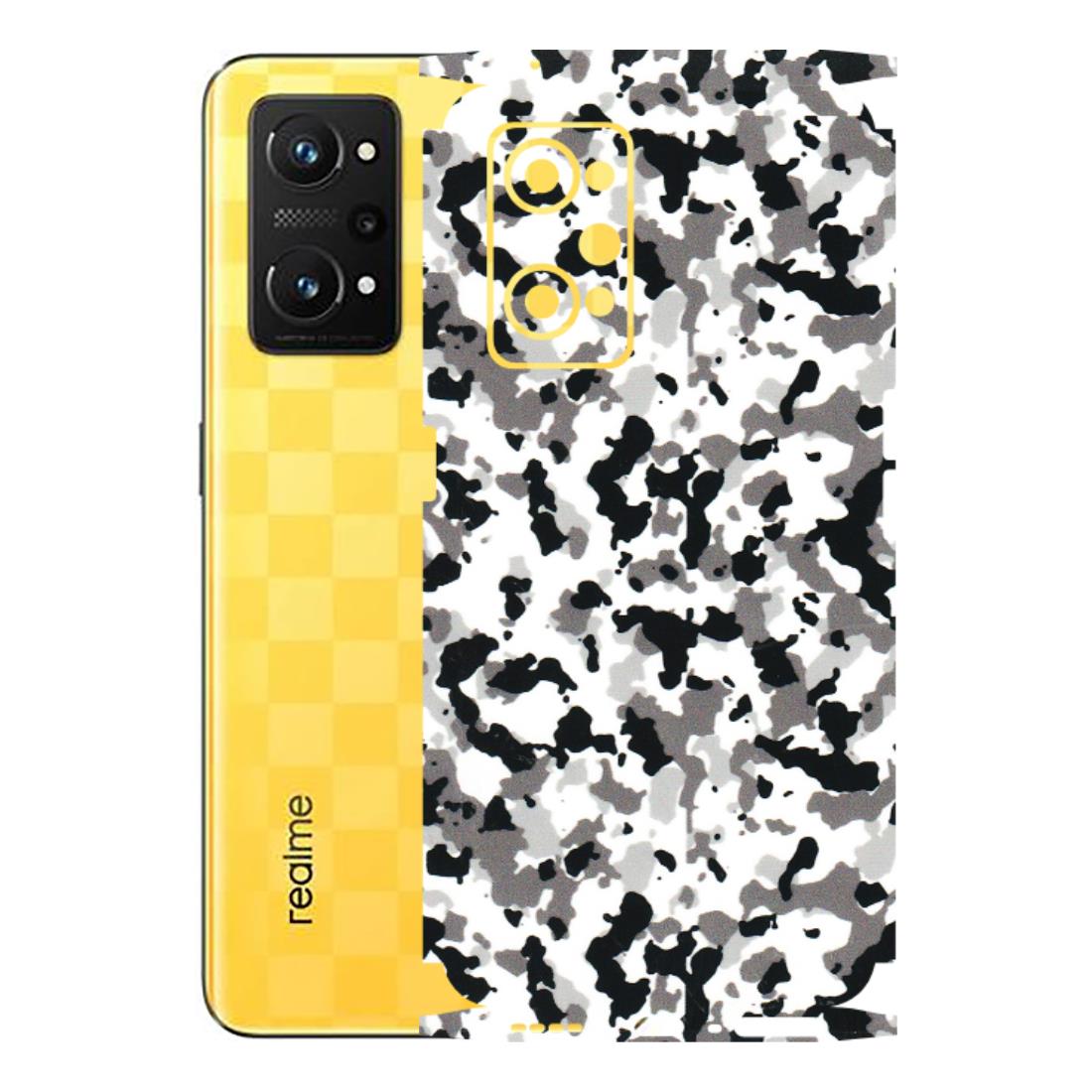 Realme Phone Skins (All Models) - White Black Camouflage - 3D Embossed Finish (L-18) Realme GT Neo 3T
