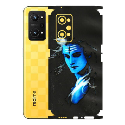 Realme Phone Skins (All Models) - Har Har Mahadev Blue/Black - 3D Embossed Finish (L-185) Realme GT Neo 3T