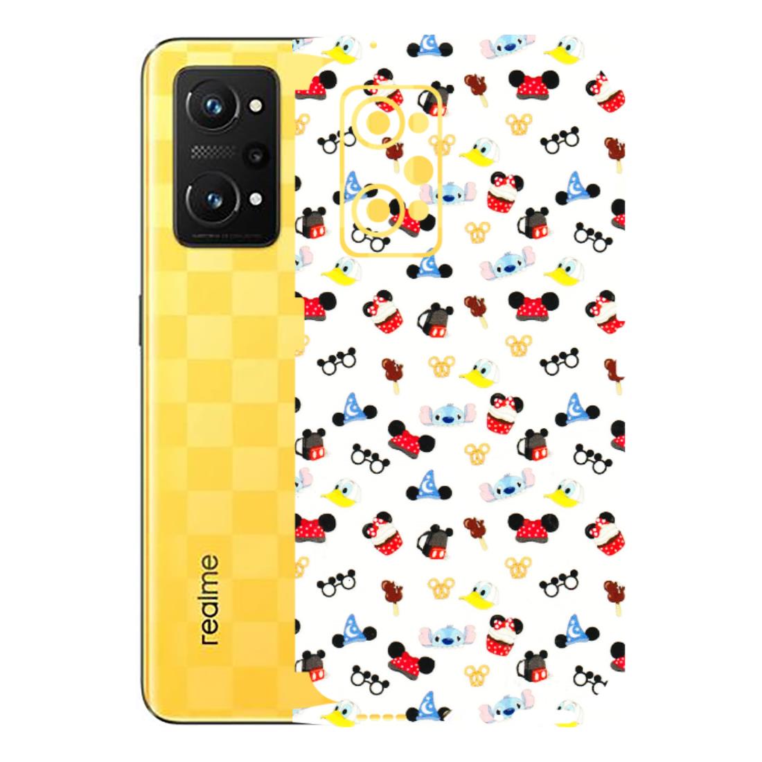Realme Phone Skins (All Models) - Minnie Mouse & Donald Doodles s - 3D Embossed Finish (L-194) Realme GT Neo 3T