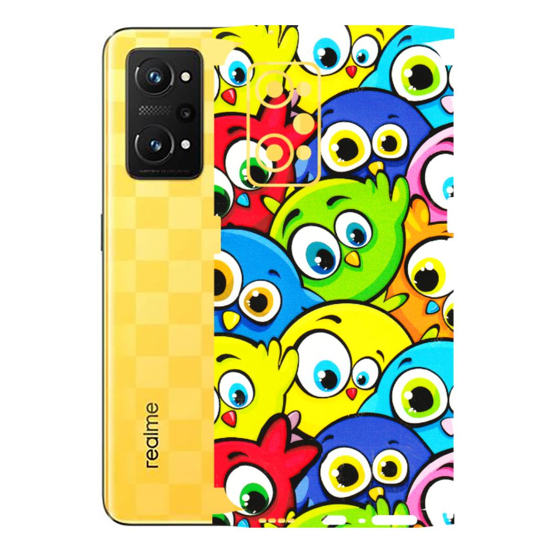 Realme Phone Skins (All Models) - Cute Fluffy Birds - 3D Embossed Finish (L-213) Realme GT Neo 3T