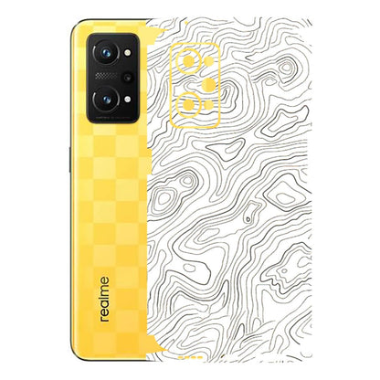 Realme Phone Skins (All Models) - White Black Swirls - 3D Embossed Finish (L-219) Realme GT Neo 3T