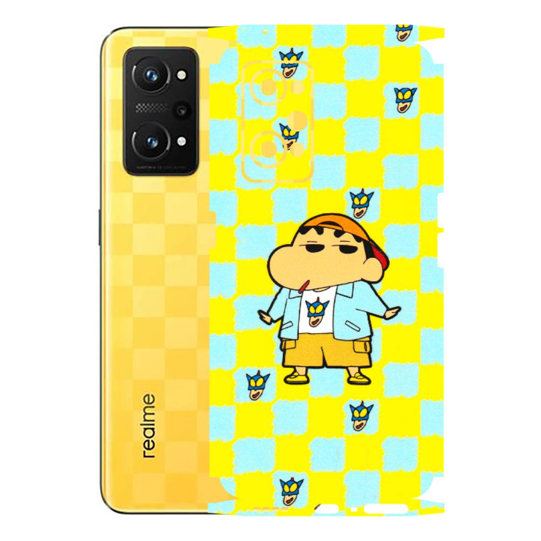 Realme Phone Skins (All Models) - Yellow Blue Shinchan Cute - 3D Embossed Finish (L-221) Realme GT Neo 3T