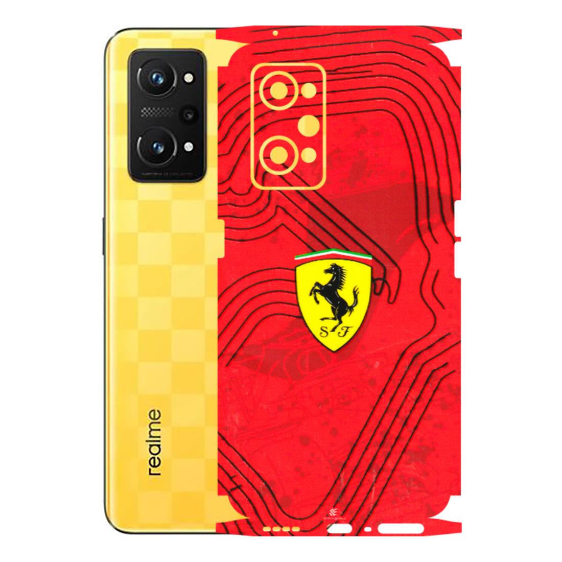 Realme Phone Skins (All Models) - Red Ferrari Logo Stylish - 3D Embossed Finish (L-238) Realme GT Neo 3T