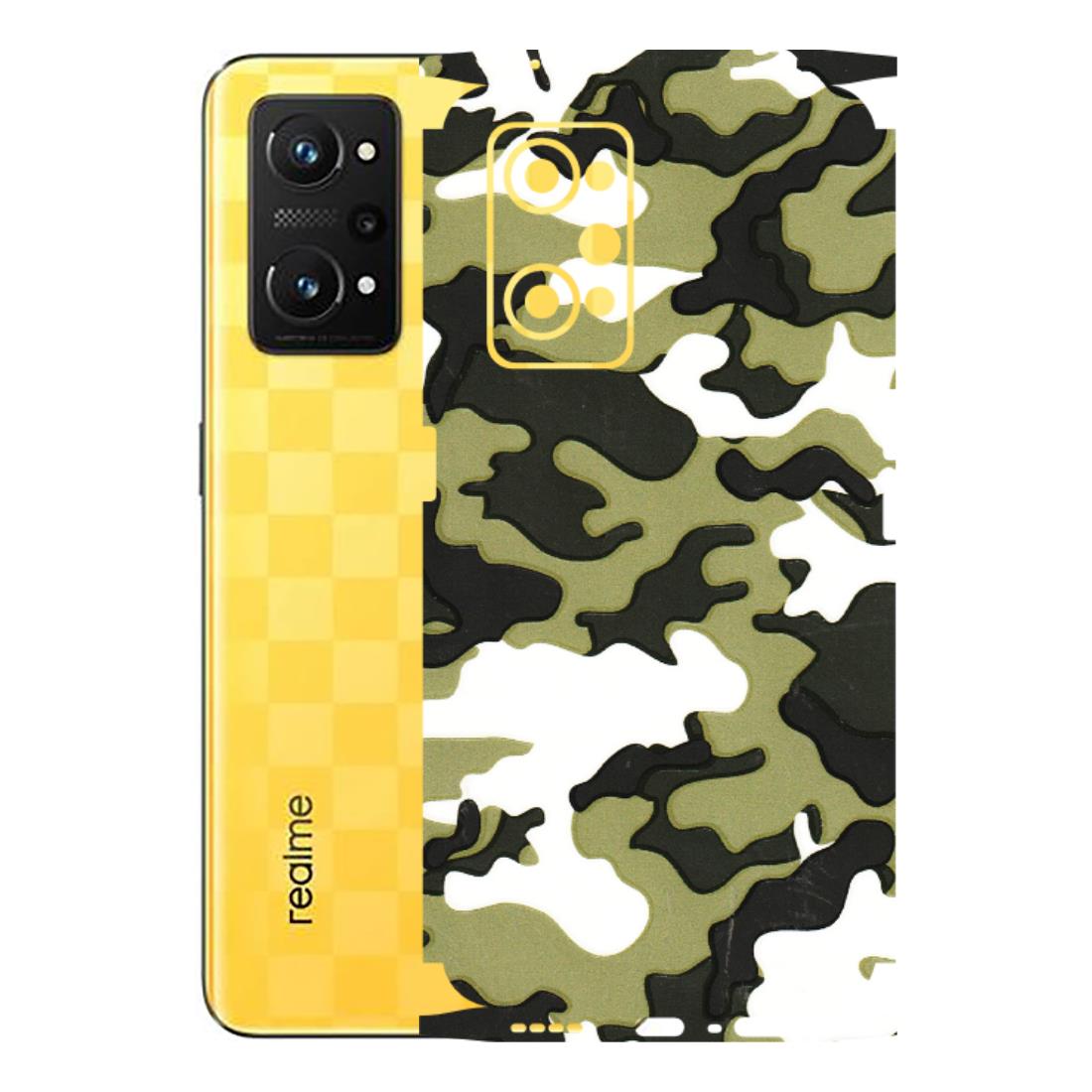 Realme Phone Skins (All Models) - Camouflages White And Green - 3D Embossed Finish (L-243) Realme GT Neo 3T