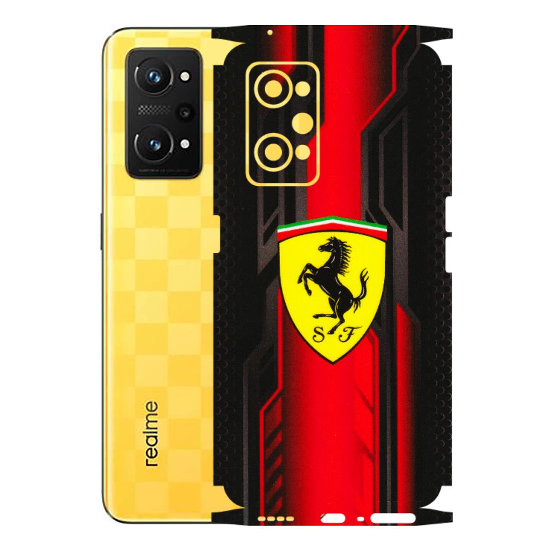 Realme Phone Skins (All Models) - Black Ferrari Logo - 3D Embossed Finish (L-253) Realme GT Neo 3T