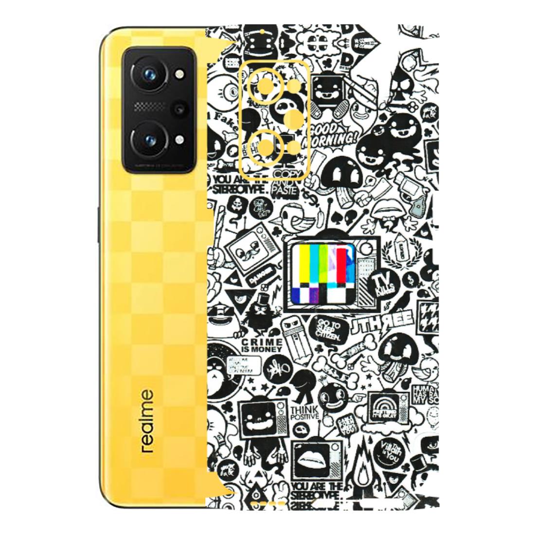 Realme Phone Skins (All Models) - Doodles Positive Art - 3D Embossed Finish (L-263) Realme GT Neo 3T