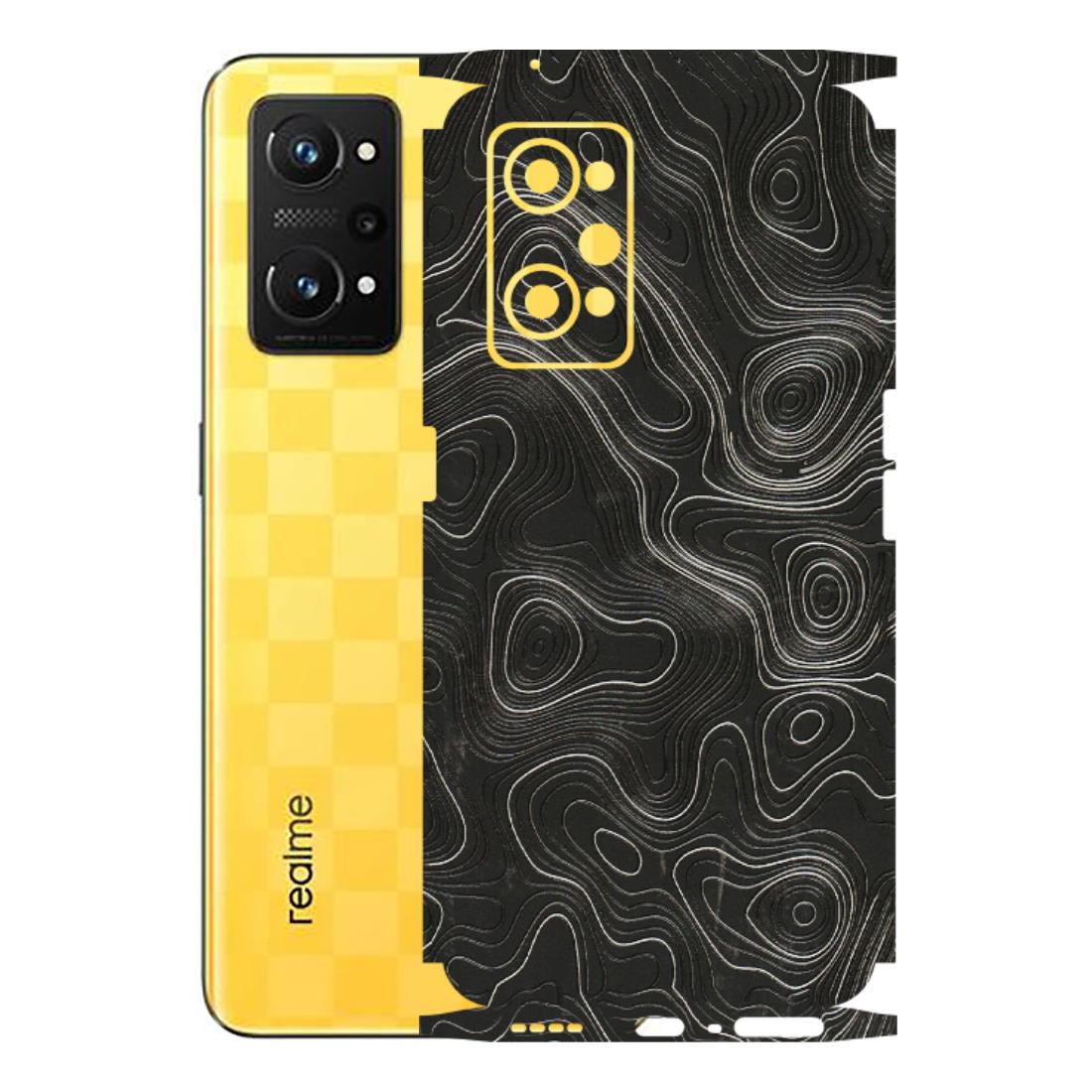 Realme Phone Skins (All Models) - Abstract White Line Map - 3D Embossed Finish (L-269) Realme GT Neo 3T