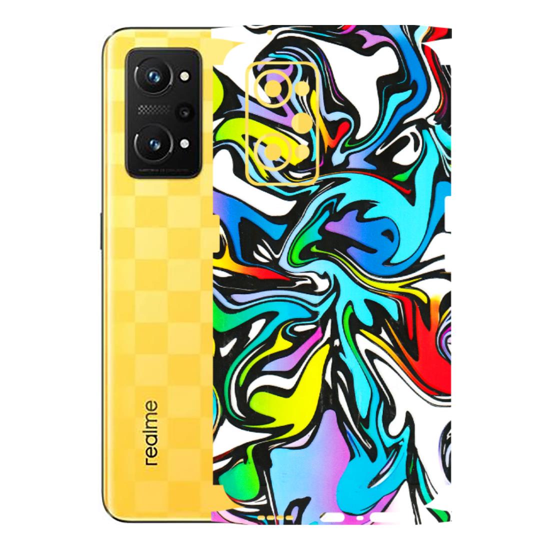 Realme Phone Skins (All Models) - Abstract Colour Paints - 3D Embossed Finish (L-271) Realme GT Neo 3T