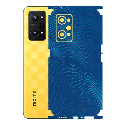 Realme Phone Skins (All Models) - Abstract Blue Line Map - 3D Embossed Finish (L-272) Realme GT Neo 3T