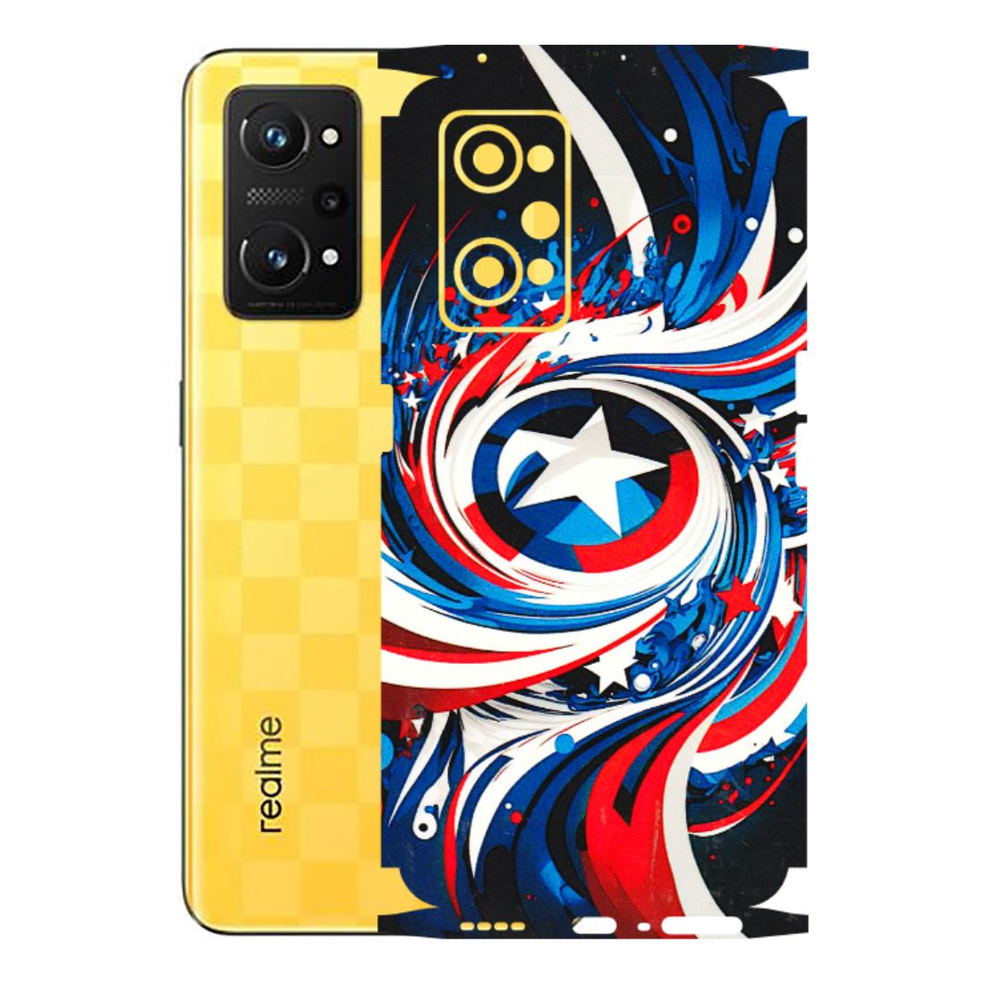 Realme Phone Skins (All Models) - Captain America Logo - 3D Embossed Finish (L-307) Realme GT Neo 3T
