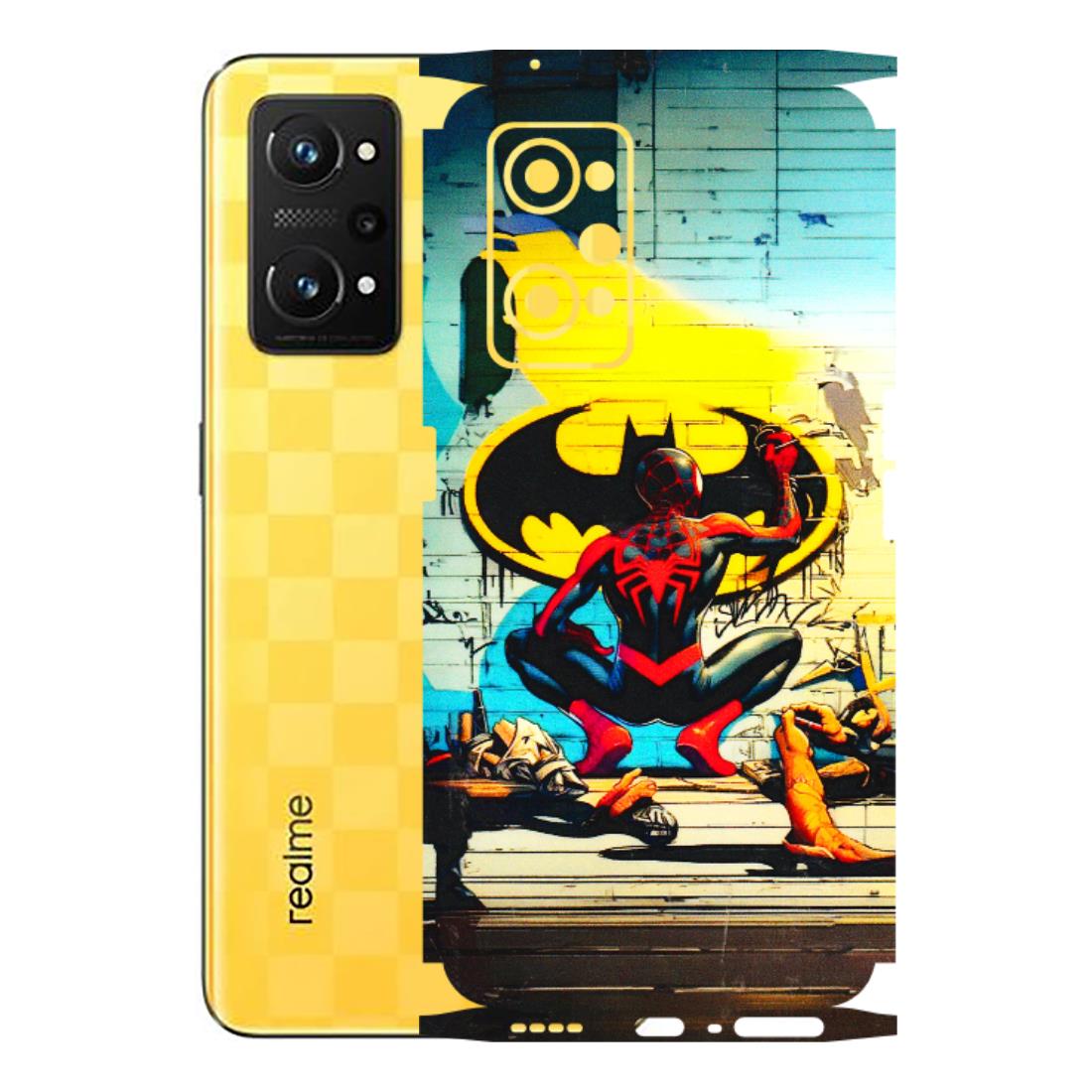 Realme Phone Skins (All Models) - New Spiderman Bat Logo - 3D Embossed Finish (L-309) Realme GT Neo 3T