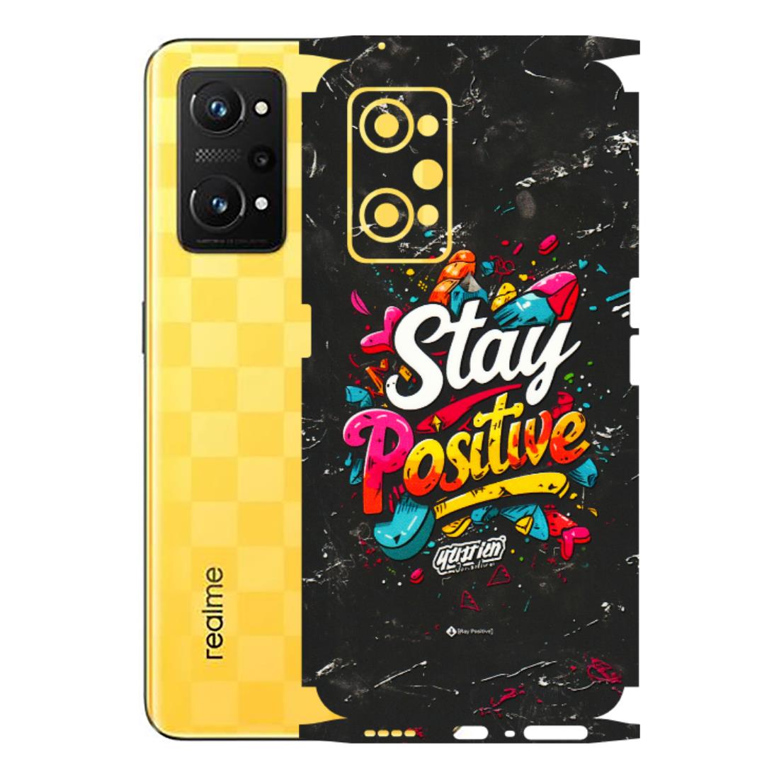 Realme Phone Skins (All Models) - Stay Positive Black - 3D Embossed Finish (L-31) Realme GT Neo 3T