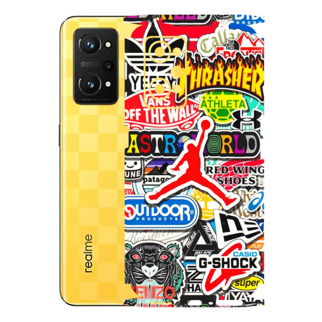 Realme Phone Skins (All Models) - Multi Brands Sticker Graffiti - 3D Embossed Finish (L-37) Realme GT Neo 3T