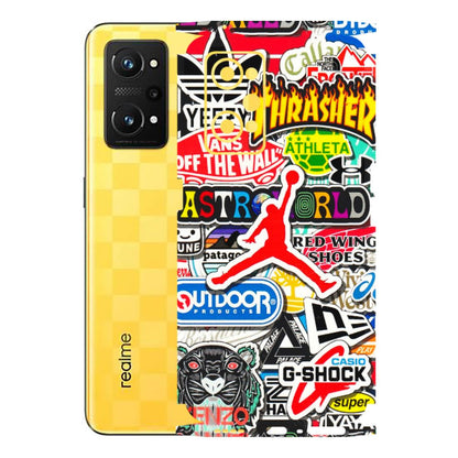 Realme Phone Skins (All Models) - Multi Brands Sticker Graffiti - 3D Embossed Finish (L-37) Realme GT Neo 3T