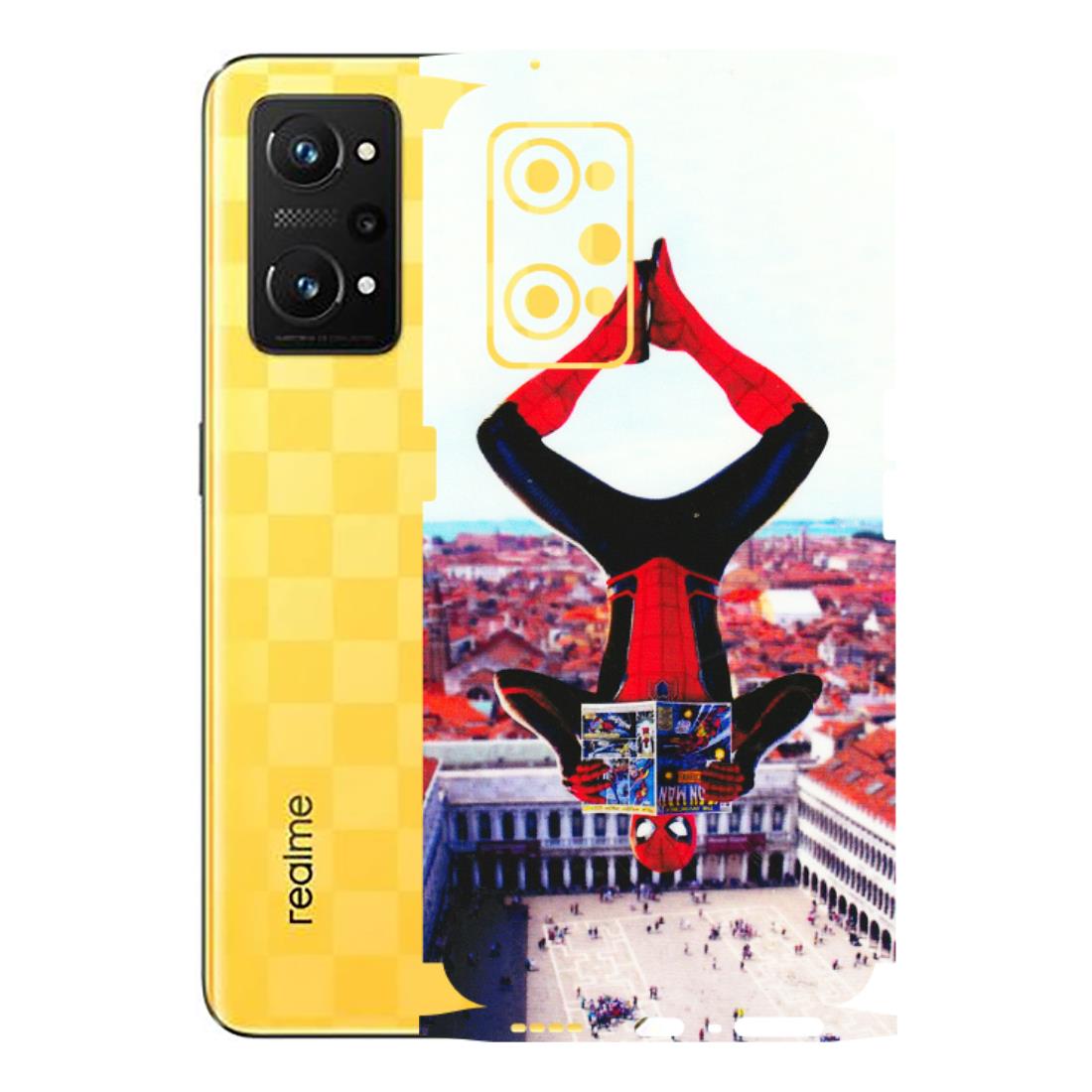 Realme Phone Skins (All Models) - Spiderman Hanging - 3D Embossed Finish (L-53) Realme GT Neo 3T