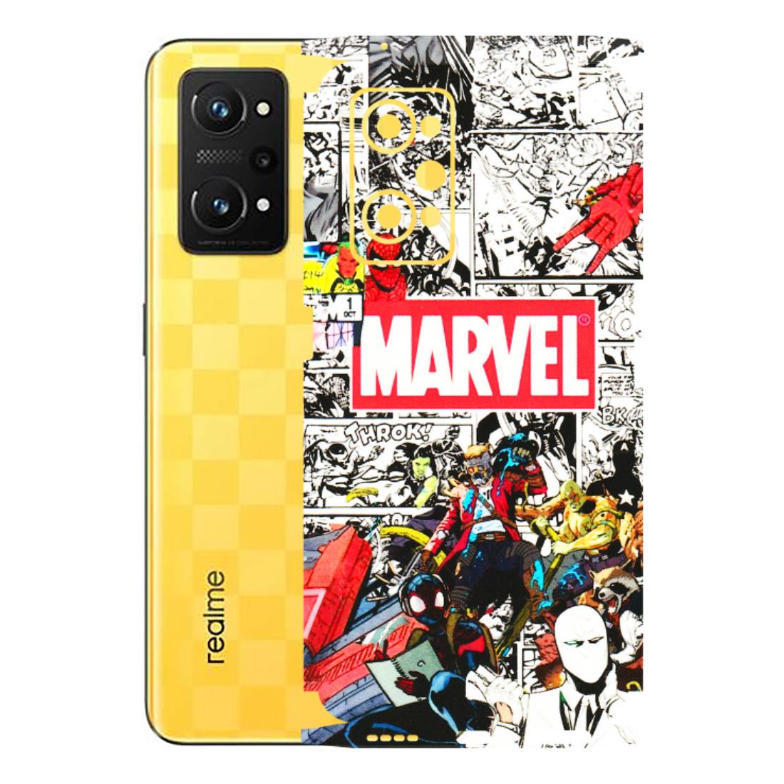 Realme Phone Skins (All Models) - Marvel Colorful Comic - 3D Embossed Finish (L-64) Realme GT Neo 3T
