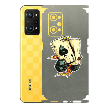 Realme Phone Skins (All Models) - Grey Cards Of Ace - 3D Embossed Finish (L-77) Realme GT Neo 3T