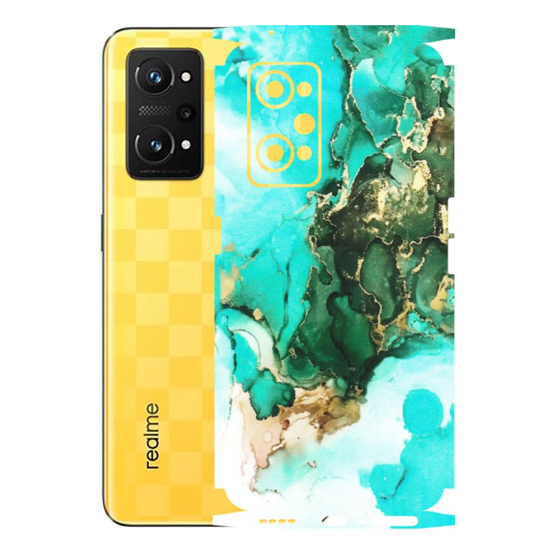 Realme Phone Skins (All Models) - The Blue Gold Marble - Matte Finish (M-124) Realme GT Neo 3T