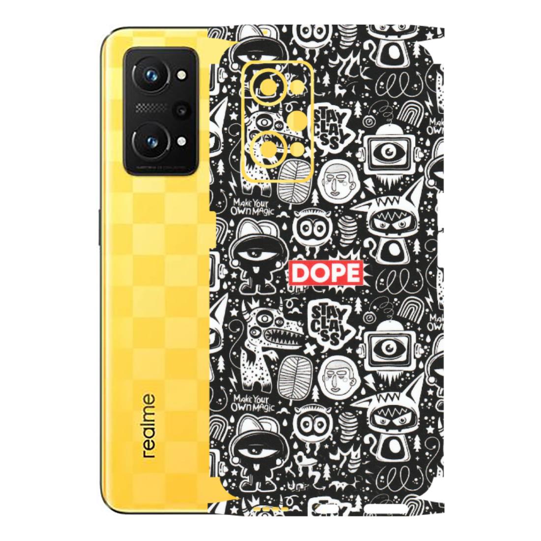 Realme Phone Skins (All Models) - Dope Stay Classy Black Doodles - Matte Finish (M-126) Realme GT Neo 3T