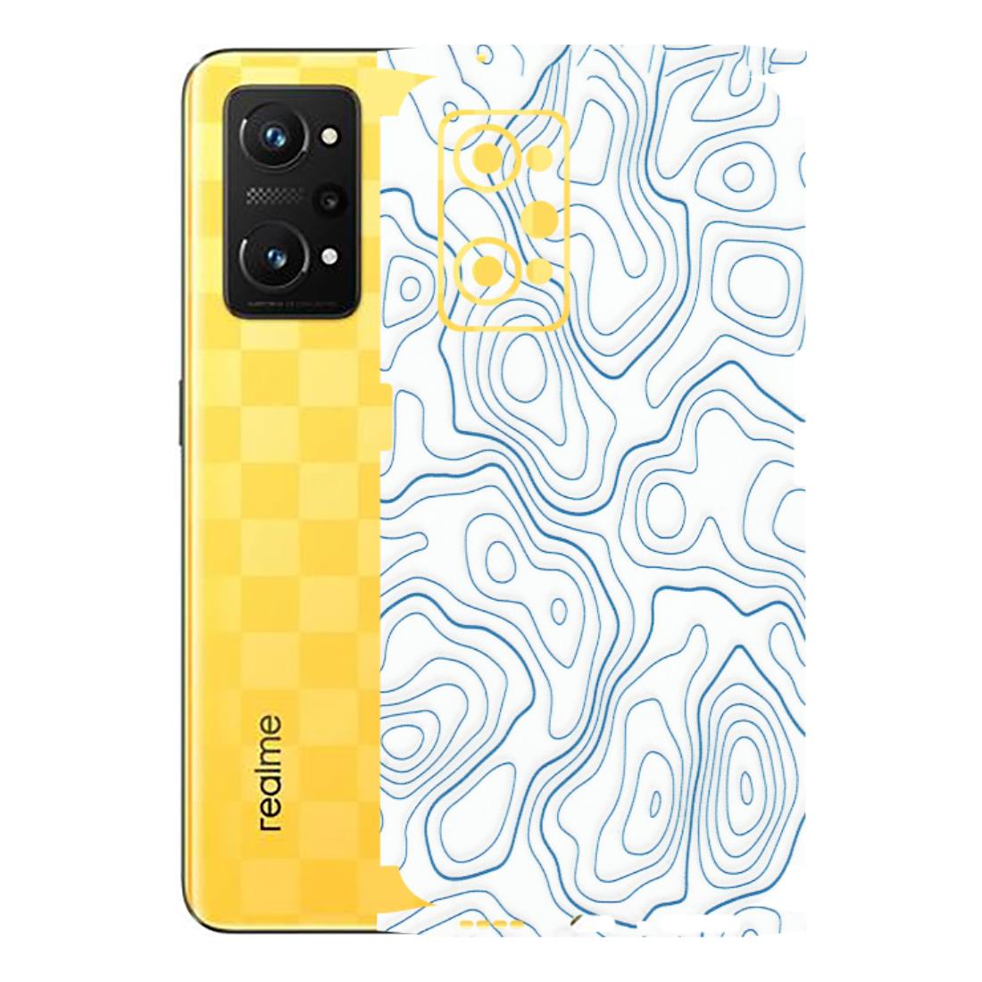 Realme Phone Skins (All Models) - Blue And White Swirls - Matte Finish (M-139) Realme GT Neo 3T