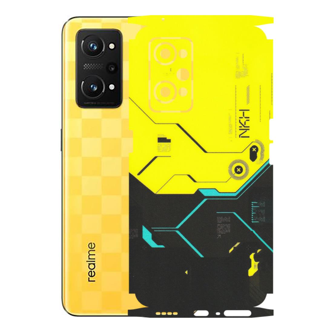 Realme Phone Skins (All Models) - Black Yellow Technica - Matte Finish (M-53) Realme GT Neo 3T