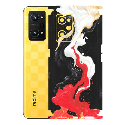Realme Phone Skins (All Models) - Black Red White Paint Splash Fusion - Matte Finish (M-56) Realme GT Neo 3T