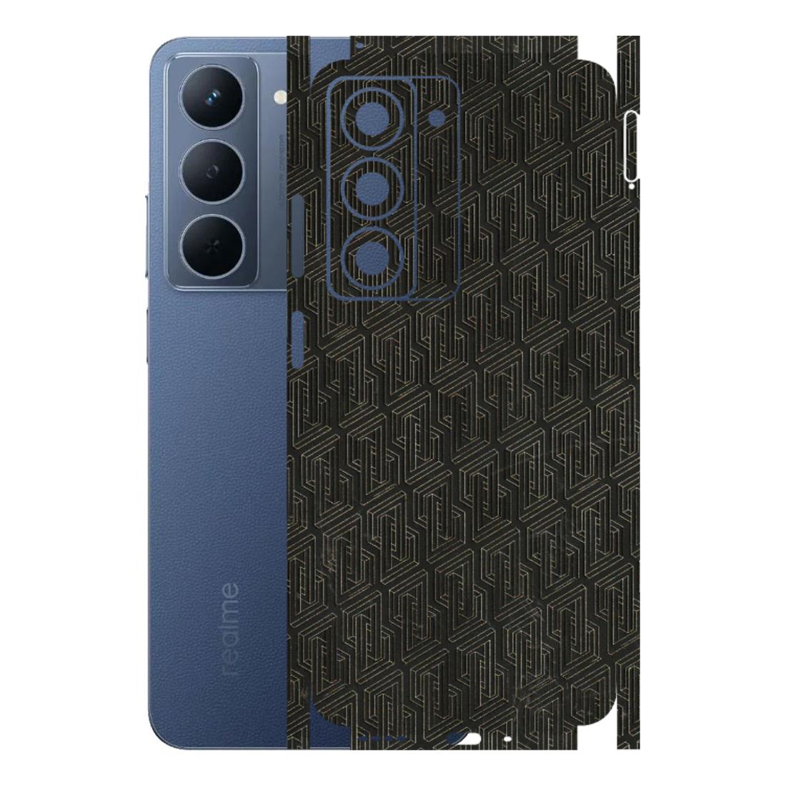 Realme Phone Skins (All Models) - Black Abstract Pattern - 3D Embossed Finish (L-117) Realme P3X