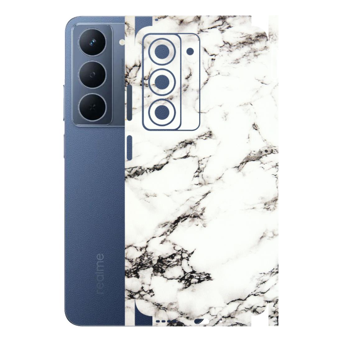 Realme Phone Skins (All Models) - Black and White Marble Texture - 3D Embossed Finish (L-124) Realme P3X