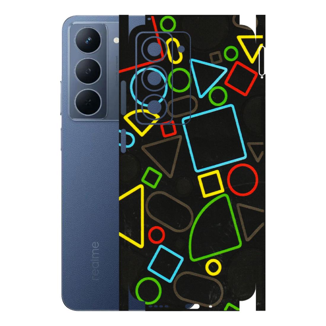Realme Phone Skins (All Models) - Black Shapes - 3D Embossed Finish (L-131) Realme P3X
