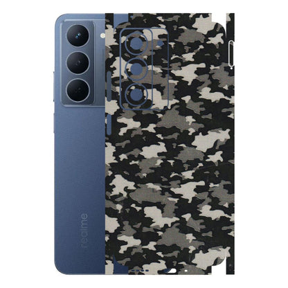 Realme Phone Skins (All Models) - Black/Grey Camoflaunge - 3D Embossed Finish (L-142) Realme P3X