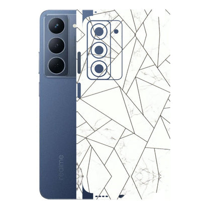 Realme Phone Skins (All Models) - Luxury White Marble Effect - 3D Embossed Finish (L-168) Realme P3X