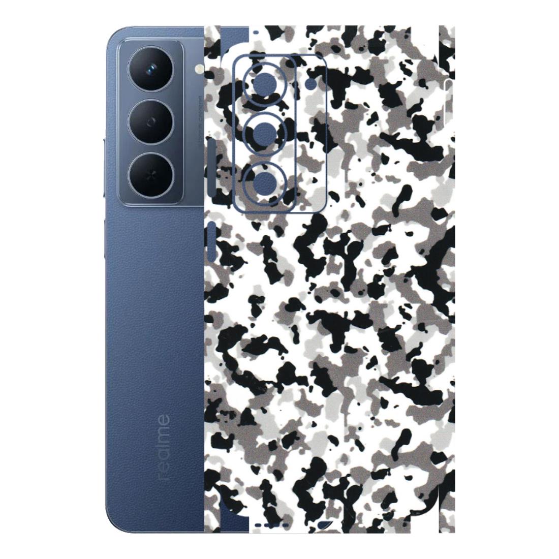 Realme Phone Skins (All Models) - White Black Camouflage - 3D Embossed Finish (L-18) Realme P3X