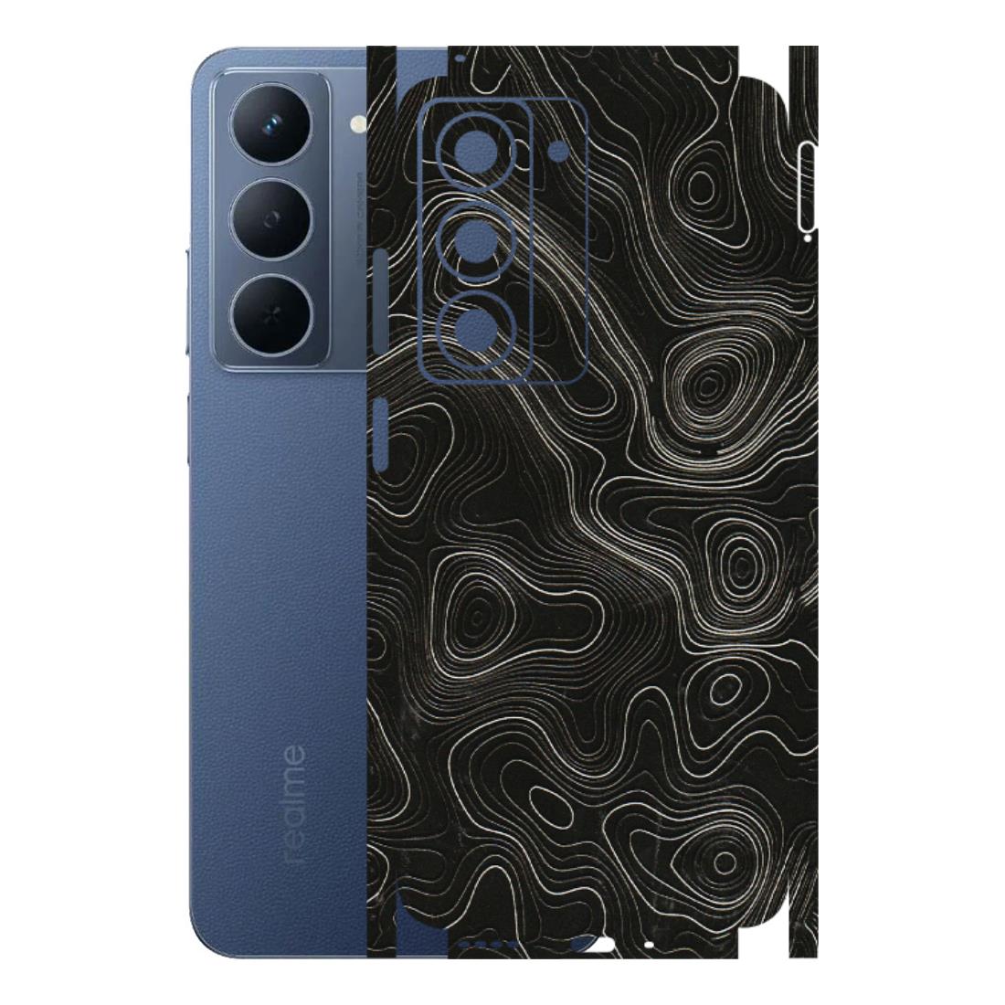 Realme Phone Skins (All Models) - Black Swirl - 3D Embossed Finish (L-196) Realme P3X