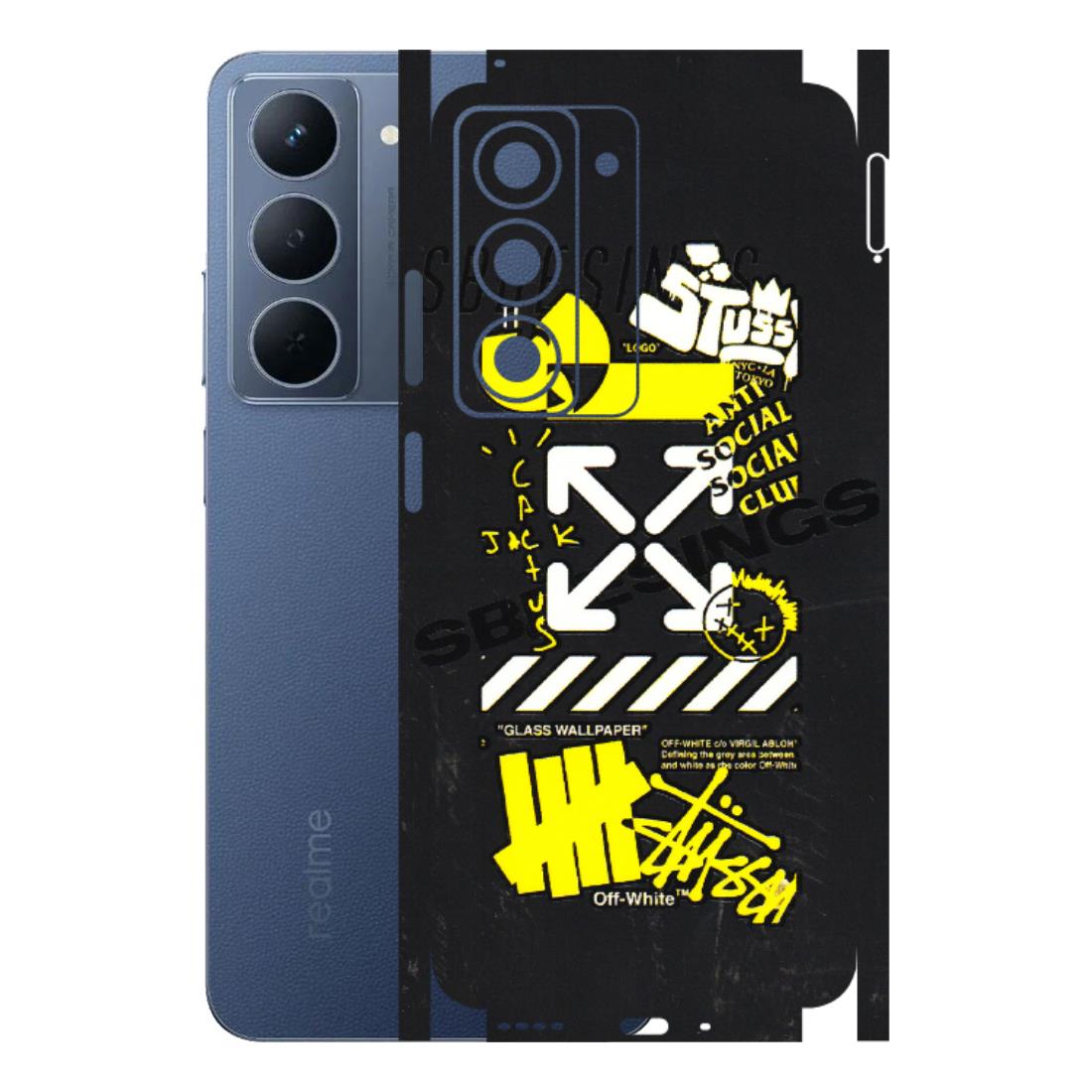 Realme Phone Skins (All Models) - Anti Social Graffiti - 3D Embossed Finish (L-198) Realme P3X