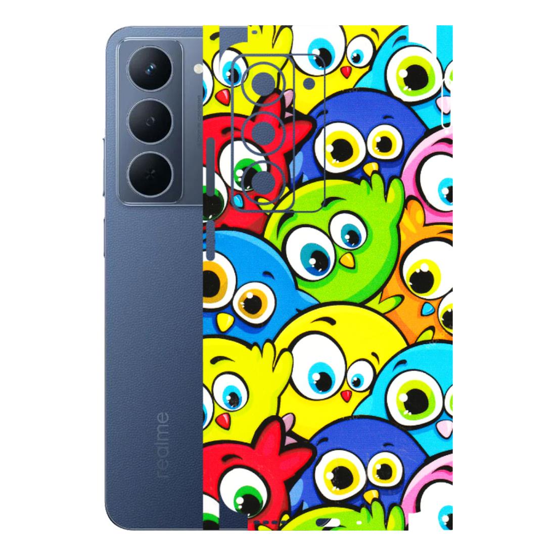 Realme Phone Skins (All Models) - Cute Fluffy Birds - 3D Embossed Finish (L-213) Realme P3X