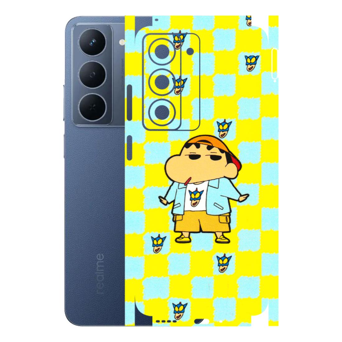 Realme Phone Skins (All Models) - Yellow Blue Shinchan Cute - 3D Embossed Finish (L-221) Realme P3X