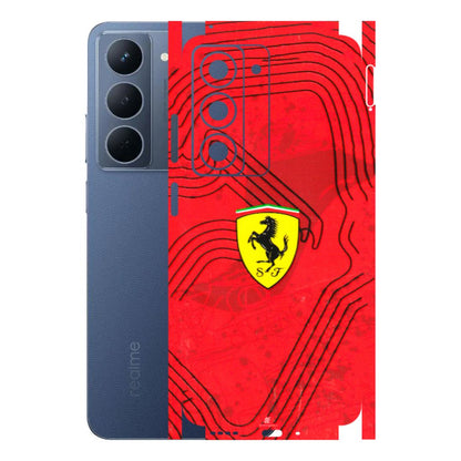 Realme Phone Skins (All Models) - Red Ferrari Logo Stylish - 3D Embossed Finish (L-238) Realme P3X