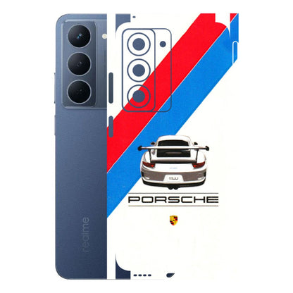 Realme Phone Skins (All Models) - Porche Car Sober Logo - 3D Embossed Finish (L-248) Realme P3X