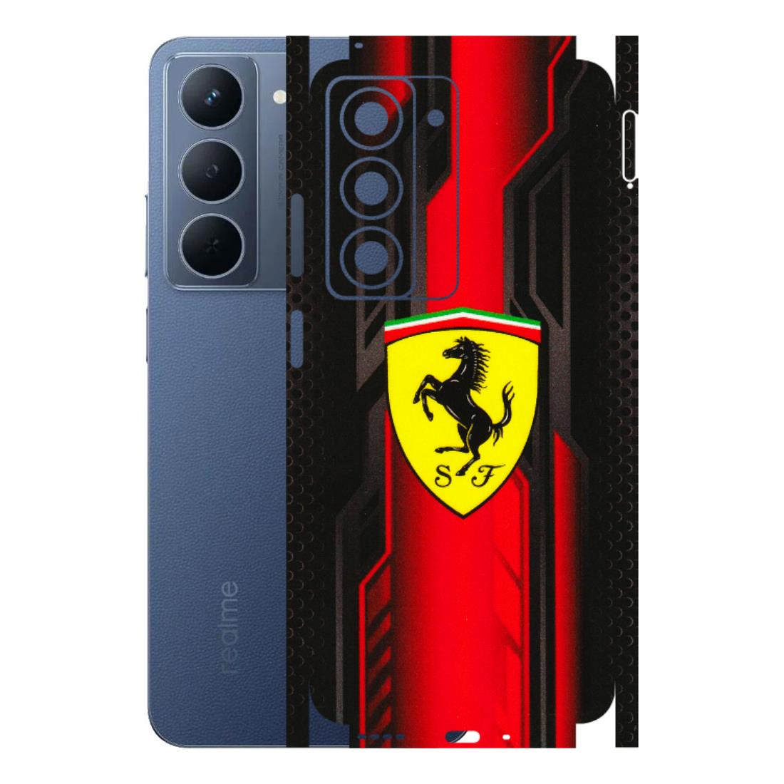 Realme Phone Skins (All Models) - Black Ferrari Logo - 3D Embossed Finish (L-253) Realme P3X