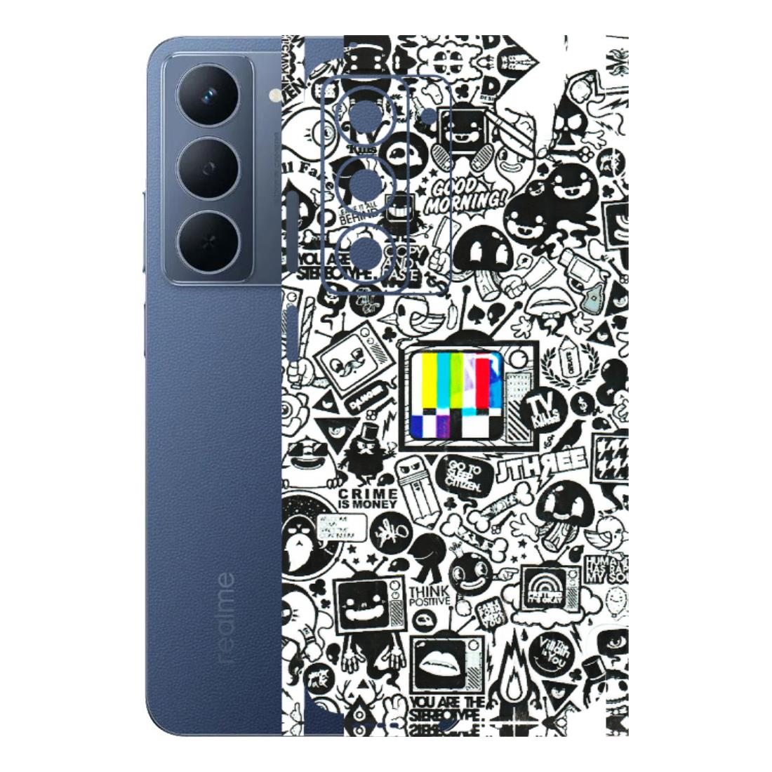 Realme Phone Skins (All Models) - Doodles Positive Art - 3D Embossed Finish (L-263) Realme P3X