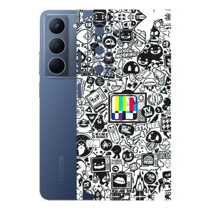 Realme Phone Skins (All Models) - Doodles Positive Art - 3D Embossed Finish (L-263) Realme P3X
