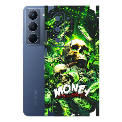 Realme Phone Skins (All Models) - Skull Money - 3D Embossed Finish (L-303) Realme P3X