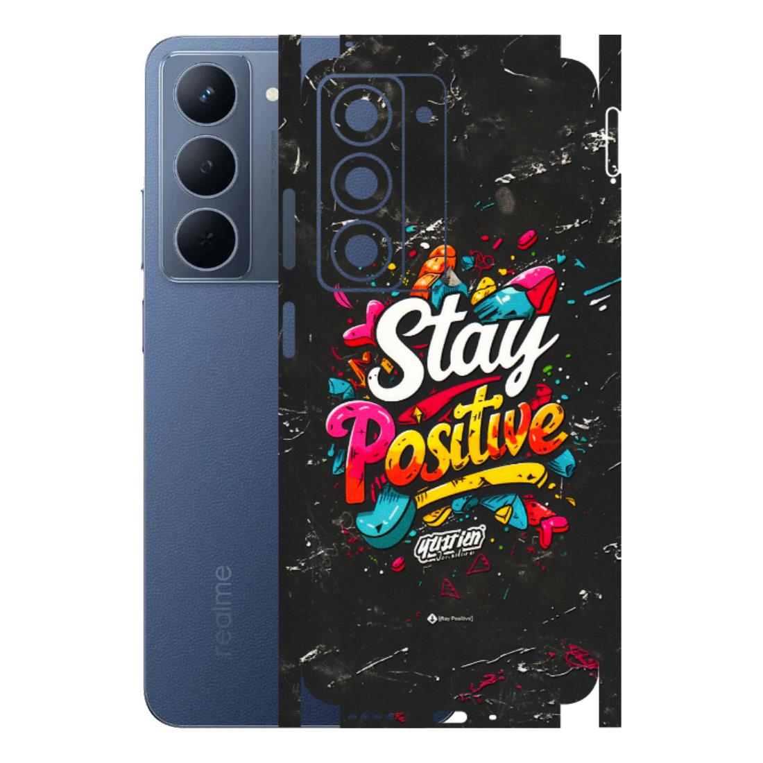 Realme Phone Skins (All Models) - Stay Positive Black - 3D Embossed Finish (L-31) Realme P3X