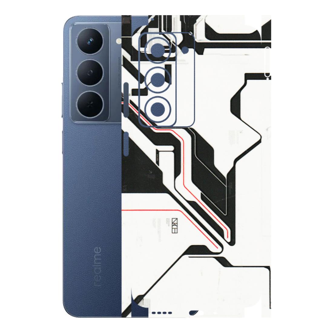 Realme Phone Skins (All Models) - White Techy Logo - 3D Embossed Finish (L-312) Realme P3X