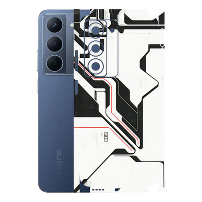 Realme Phone Skins (All Models) - White Techy Logo - 3D Embossed Finish (L-312) Realme P3X