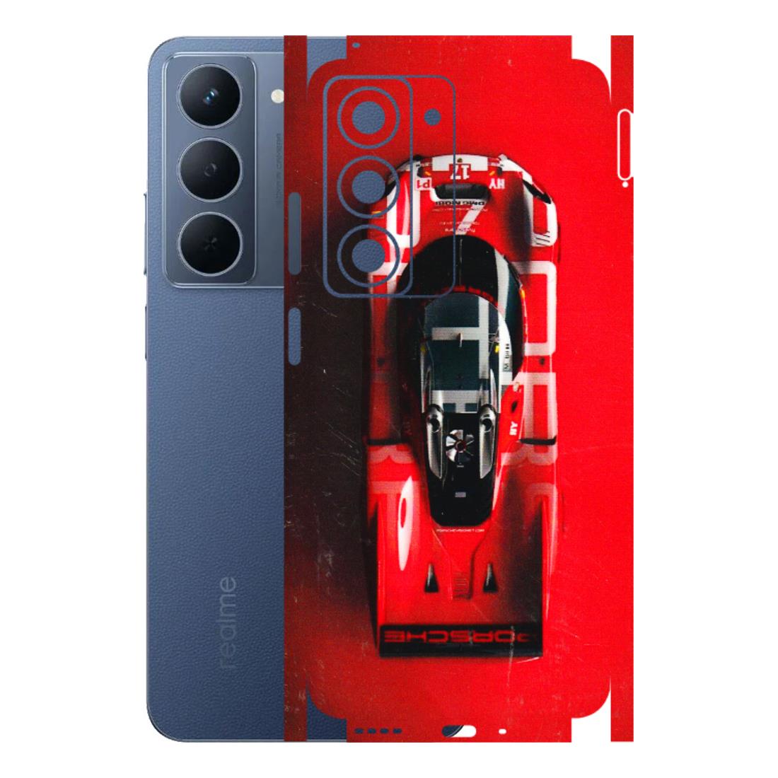 Realme Phone Skins (All Models) - Red Porsche Car Logo - 3D Embossed Finish (L-315) Realme P3X