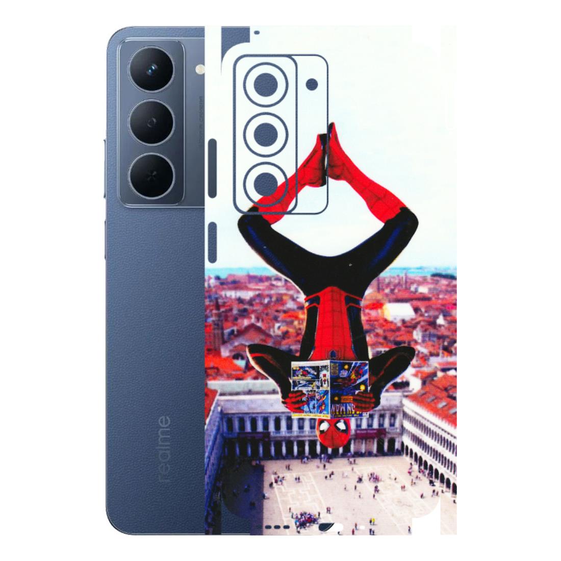 Realme Phone Skins (All Models) - Spiderman Hanging - 3D Embossed Finish (L-53) Realme P3X