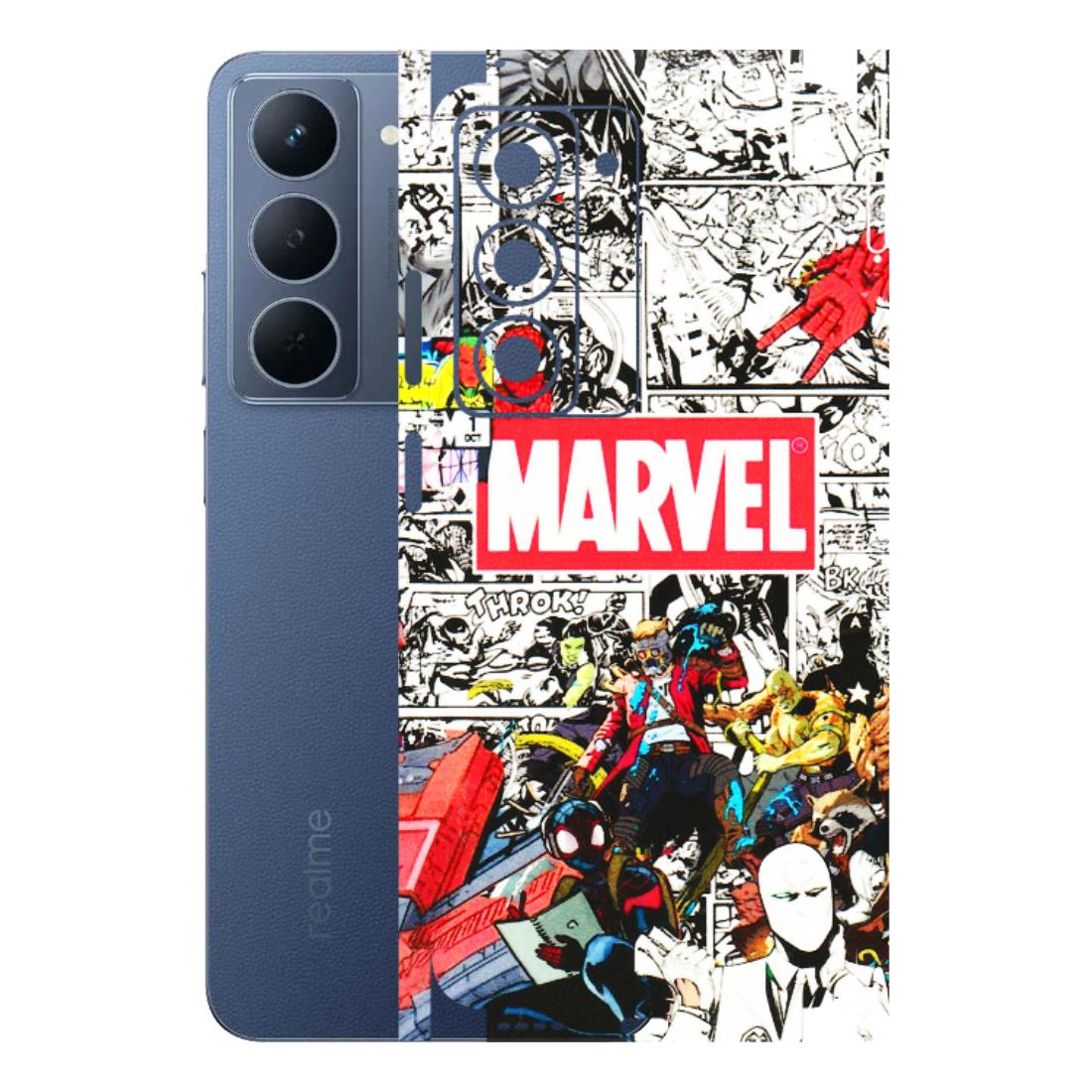 Realme Phone Skins (All Models) - Marvel Colorful Comic - 3D Embossed Finish (L-64) Realme P3X